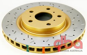 Pontiac G8 Brake Rotor (1) - Front - DBA - 4000 Series XS Drilled/Slotted - Gold - 2009