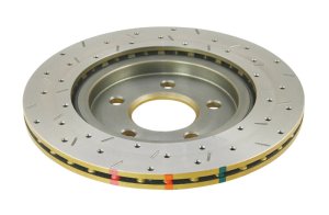 Ford Mustang Brake Rotor (1) - Rear - DBA - 4000 Series Drilled/Slotted - Gold - `05-`13 Ford Mustang Brake Rotor (1) - Rear - DBA - 4000 Series Drilled/Slotted - Gold - `05-`13