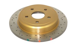 Infiniti QX56 Brake Rotors (1) - Rear - DBA - 4000 Series XS Gold Slotted/Drilled - Gold - `04-`08 Infiniti QX56 Brake Rotors (1) - Rear - DBA - 4000 Series XS Gold Slotted/Drilled - Gold - `04-`08