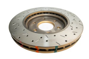 Nissan Frontier Brake Rotor (1) - Front - DBA - 4000 Series XS Gold Drilled & Slotted - Gold - `05-`07