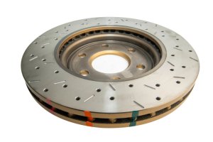 Nissan Frontier Brake Rotor (1) - Front - DBA - 4000 Series XS Gold Drilled & Slotted - Gold - `05-`07
