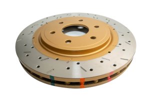 Nissan Frontier Brake Rotor (1) - Front - DBA - 4000 Series XS Gold Drilled & Slotted - Gold - `05-`07