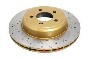 Dodge Magnum Brake Rotor (1) - Rear - DBA - 4000 Series XS Cross Drilled/Slotted - Gold - `08-`09