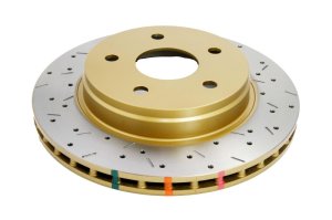 Dodge Ram Brake Rotor (1) - Front - DBA - 4000 Series XS Gold, Cross-Drilled/Slotted - Gold - `05-`10