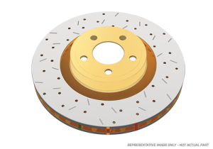 Acura CL Brake Rotor (2) - Front - DBA - 4000 Series XS Gold Drilled/Slotted - Gold - `01-`03