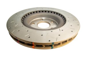 Dodge Durango Brake Rotor (1) - Front - DBA - 4000 Series XS Gold Slotted & Drilled - Gold - `17-`20