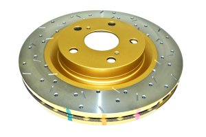 Lexus ES300h Brake Rotor (1) - Front - DBA - XS 4000 Series Drilled/Slotted - Gold - `13-`19
