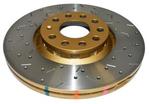 Audi A4 Quattro Brake Rotors (1) - Front - DBA - 4000 XS Gold Cross-Drilled & Slotted - Gold - `96-`04 Audi A4 Quattro Brake Rotors (1) - Front - DBA - 4000 XS Gold Cross-Drilled & Slotted - Gold - `96-`04