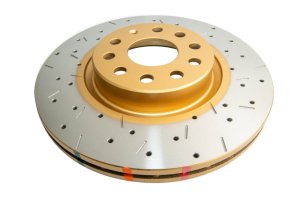 Volkswagen Golf Brake Rotors (1) - Front - DBA - 4000 Series XS Gold Drilled/Slotted - Gold - `04-`10
