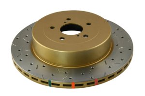 Subaru WRX STI Brake Rotor (1) - Rear - DBA - 4000 Series Drilled/Slotted - `01-`07