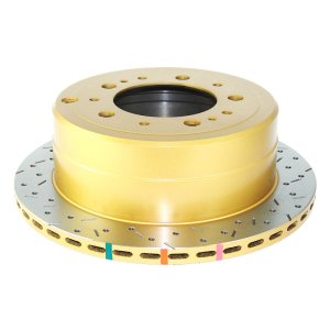 Lexus LX 470 Brake Rotor (1) - Rear - DBA - 4000 Series XS Gold, Cross-Drilled/Slotted, Uni-Directional - Gold - `98-`05