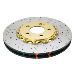 Ford Mustang Brake Rotors (2) - Front - DBA - 5000 Series Drilled/Slotted - Gold - `94-`04