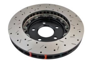 Ford Mustang Brake Rotor (1) - Front - DBA - 5000 Series Drilled/Slotted - Black Hat - `05-`10