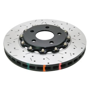Ford Mustang Brake Rotor (1) - Front - DBA - 5000 Series Drilled/Slotted - Black Hat - `05-`10