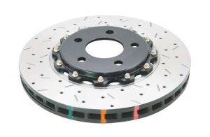 Ford Mustang Brake Rotor (1) - Front - DBA - 5000 Series Drilled/Slotted - Black Hat - `05-`10