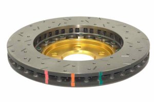 Ford Mustang Brake Rotor (1) - Front - DBA - 5000 Series Drilled/Slotted Rotor - Gold - `05-`10