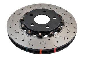 Ford Mustang Brake Rotor (1) - Front - DBA - 5000 Series Drilled/Slotted Rotor - Gold - `05-`10