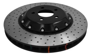 Ford Mustang Brake Rotor (1) - Front - DBA - 5000 Series Drilled Rotor - Black - `15-`20