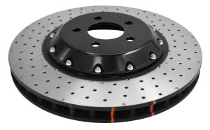 Ford Mustang Brake Rotor (1) - Front - DBA - 5000 Series Drilled Rotor - Black - `15-`20
