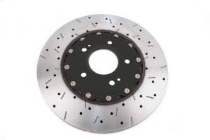 Mitsubishi Evolution Brake Rotor (2) - Front - DBA - 5000 Series Drilled/Slotted - Black - `00-`05 Mitsubishi Evolution Brake Rotor (2) - Front - DBA - 5000 Series Drilled/Slotted - Black - `00-`05