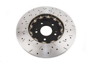 Mitsubishi Evolution Brake Rotor (2) - Front - DBA - 5000 Series Drilled/Slotted - Black - `00-`05 Mitsubishi Evolution Brake Rotor (2) - Front - DBA - 5000 Series Drilled/Slotted - Black - `00-`05