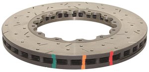 Mitsubishi Lancer Evolution X Brake Rotor (1) - Front - DBA - 5000 Series T3 Slotted, 2-Piece Replacement Ring - `08-`15