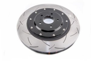 Nissan GT-R Brake Rotor (1) - Front Left - DBA - 5000 Series 2-Piece Drilled Rotor - Black - `15-`21