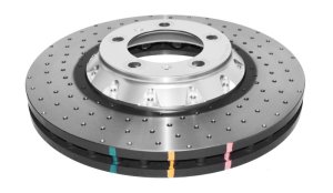 Porsche Cayenne Brake Rotor (1) - Front - DBA - 5000 Series Drilled - Silver - 2008