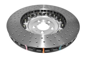 Audi S6 Brake Rotor (1) - Front - DBA - 5000 Series Drilled - Black Hat - `07-`11