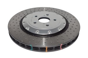 Lexus GS F Brake Rotors (1) - Front - DBA - 5000 Series Cross Drilled - Silver - `16-`20