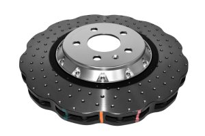 Audi A6 Brake Rotor (1) - Front - DBA - 5000 Series Cross Drilled w/Silver Hat - Silver - `14-`20