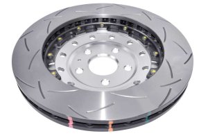 Audi RS3 Brake Rotors (2) - Front - DBA - 5000 Series T3 Slotted Rotors - Silver - `06-`17