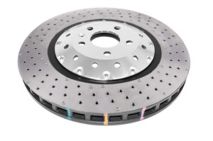 Audi RS3 Brake Rotor (1) - Front - DBA - 5000 Series XD T3 Drilled/Dimpled - Clear Anodized - `06-`17