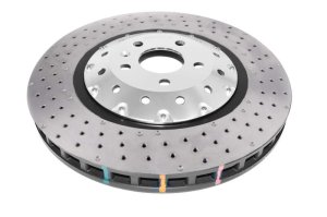 Audi RS3 Brake Rotor (1) - Front - DBA - 5000 Series XD T3 Drilled/Dimpled - Clear Anodized - `06-`17