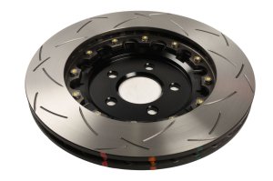Ford Mustang Brake Rotor (1) - Rear - DBA - 5000 Series T3 Slotted - Black Hat - `24-`26
