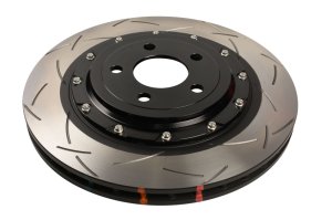Ford Mustang Brake Rotor (1) - Rear - DBA - 5000 Series T3 Slotted - Black Hat - `24-`26
