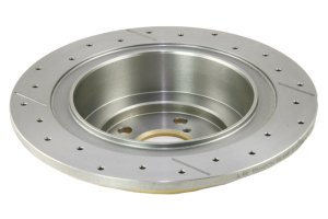 Subaru Baja Brake Rotor (1) - Rear - DBA - Street Series Drilled & Slotted XGold - Gold - `03-`06