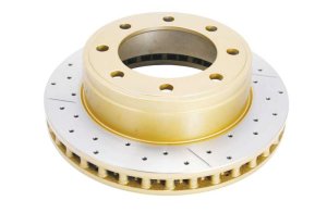 Volkswagen Golf Brake Rotor (1) - Rear - DBA - Street Series XGold Slotted/Drilled - Gold - `98-`06