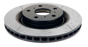 Ford Mustang Brake Rotor (1) - Front - DBA - Street Series Drilled/Slotted - Black - `94-`04