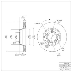 Porsche Panamera Brake Rotor (1) - Right Rear - DFC - Plain - `17-`23 Porsche Panamera Brake Rotor (1) - Right Rear - DFC - Plain - `17-`23