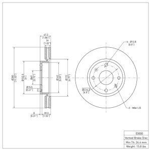 Hyundai Sonata Brake Rotor (1) - Front - DFC - OE - `02-`06