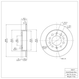 Hyundai Tiburon Brake Rotor (1) - Rear - DFC - Plain - `03-`08
