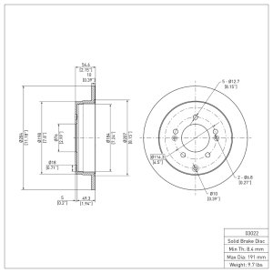 Hyundai Azera Brake Rotor (1) - Rear - DFC - Plain - `06-`09
