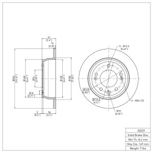 Hyundai Tucson Brake Rotor (1) - Rear - DFC - Plain - `09-`16