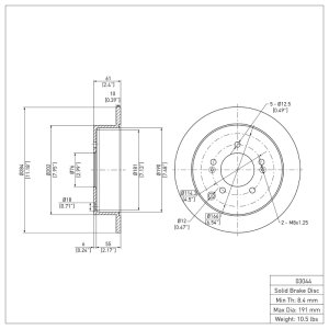 Hyundai Tucson Brake Rotor (1) - Rear - DFC - Plain - `01-`16