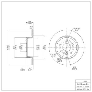 Land Rover Discovery Brake Rotor (1) - Rear - DFC - Plain - `94-`04