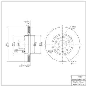 Land Rover Freelander Brake Rotor (1) - Front - DFC - Plain - `02-`05