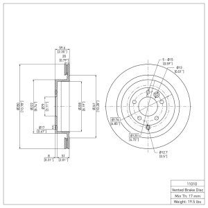 Land Rover Range Rover Sport Brake Rotor (1) - Rear - DFC - Plain - `05-`16