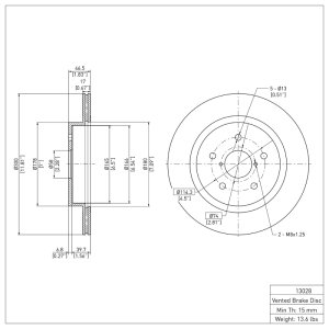 Subaru Legacy Brake Rotor (1) - Rear - DFC - Plain - `15-`25