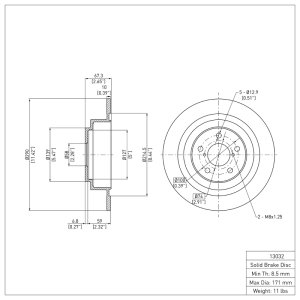 Subaru Legacy Brake Rotor (1) - Rear - DFC - Plain - `00-`06